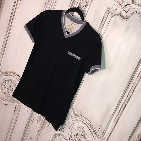 Men’s Scott James England Short Sleeve V Neck Popover Knit Upscale T Shirt S/S - Picture 3 of 10